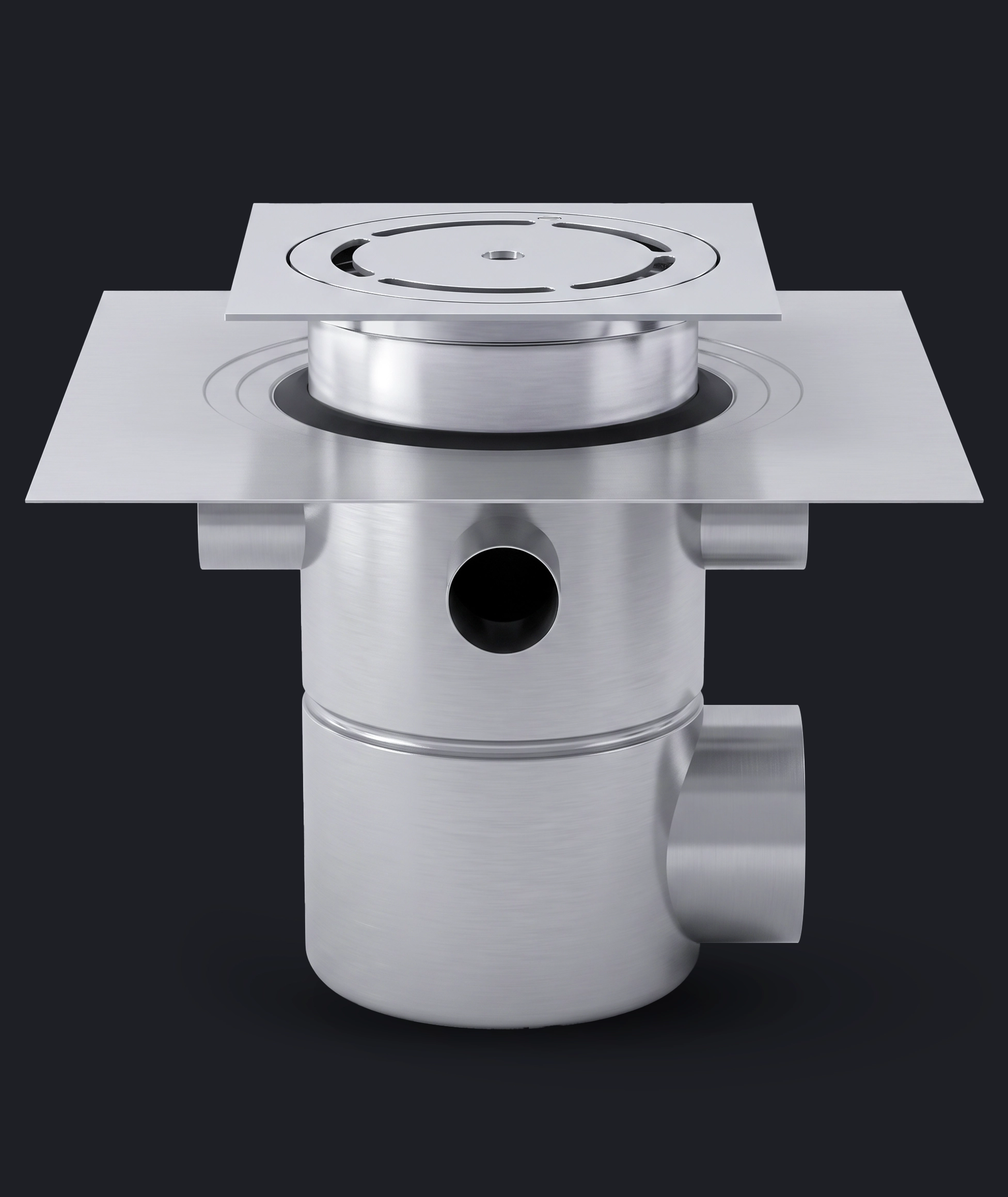 HB200SHA Floor Drain - Adjustable - Side Inlets - Horizontal Outlet